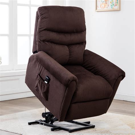 Upgrade your living room experience with this power-reclining massage chair. It's built on a solid wood and metal frame and is wrapped in faux leather upholstery with a foam filling for just the right amount of support. There are built-in pockets and cup holders to help keep your relaxing essentials close by. This chair can recline to three different positions, and it has …